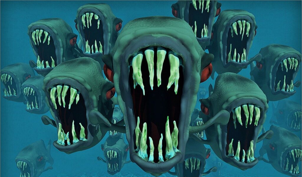 piranhas, nightmare, school of fish-123287.jpg